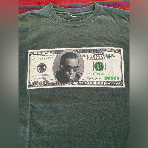 VTG 95’ Puff Daddy “It’s all about the Benjamin’s” double sided Tee Shirt. Rare. - Picture 2 of 10